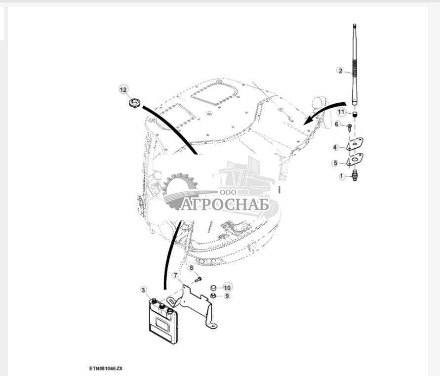 Антенна радиомодуля машины 